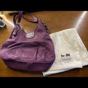 Coach Madison Maggie Metallic Purple